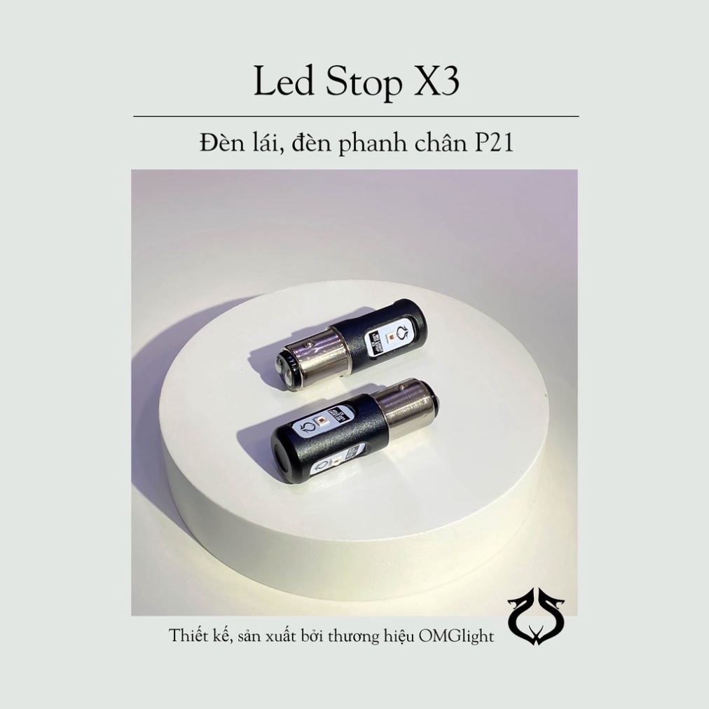 Đèn hậu, đèn phanh chân P21, đèn lùi oto P21, LedStopX3 thương hiệu OMGlight