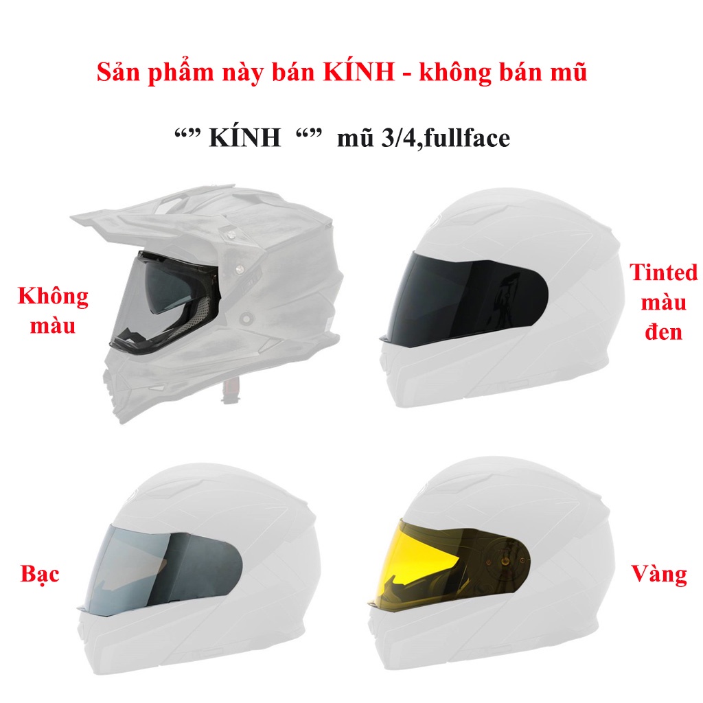 Kính thay thế mũ 3/4, Fullface, Fullface lật hàm bán sỉ YOHE 632A-878-950-967-978-981-977, EGO E3-E8 SV-E9 - kính Motor