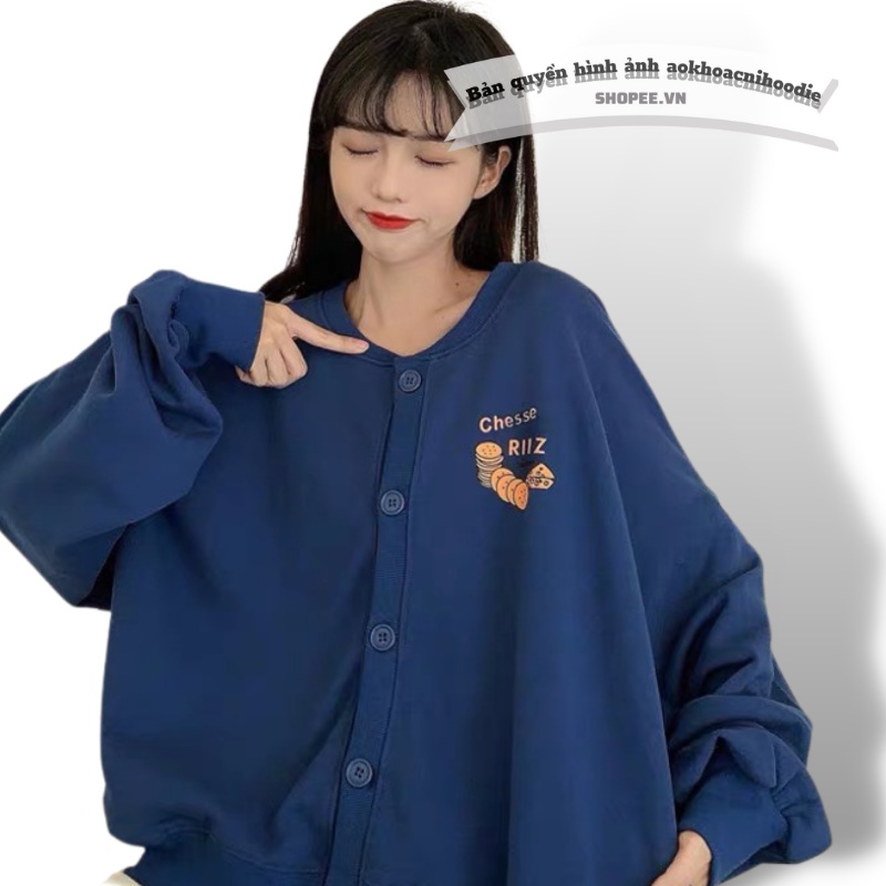 Áo cardigan , áo khoác nam nữ nỉ form rộng Riiz cúc cài 3 màu dáng ulzzang Freeship | BigBuy360 - bigbuy360.vn
