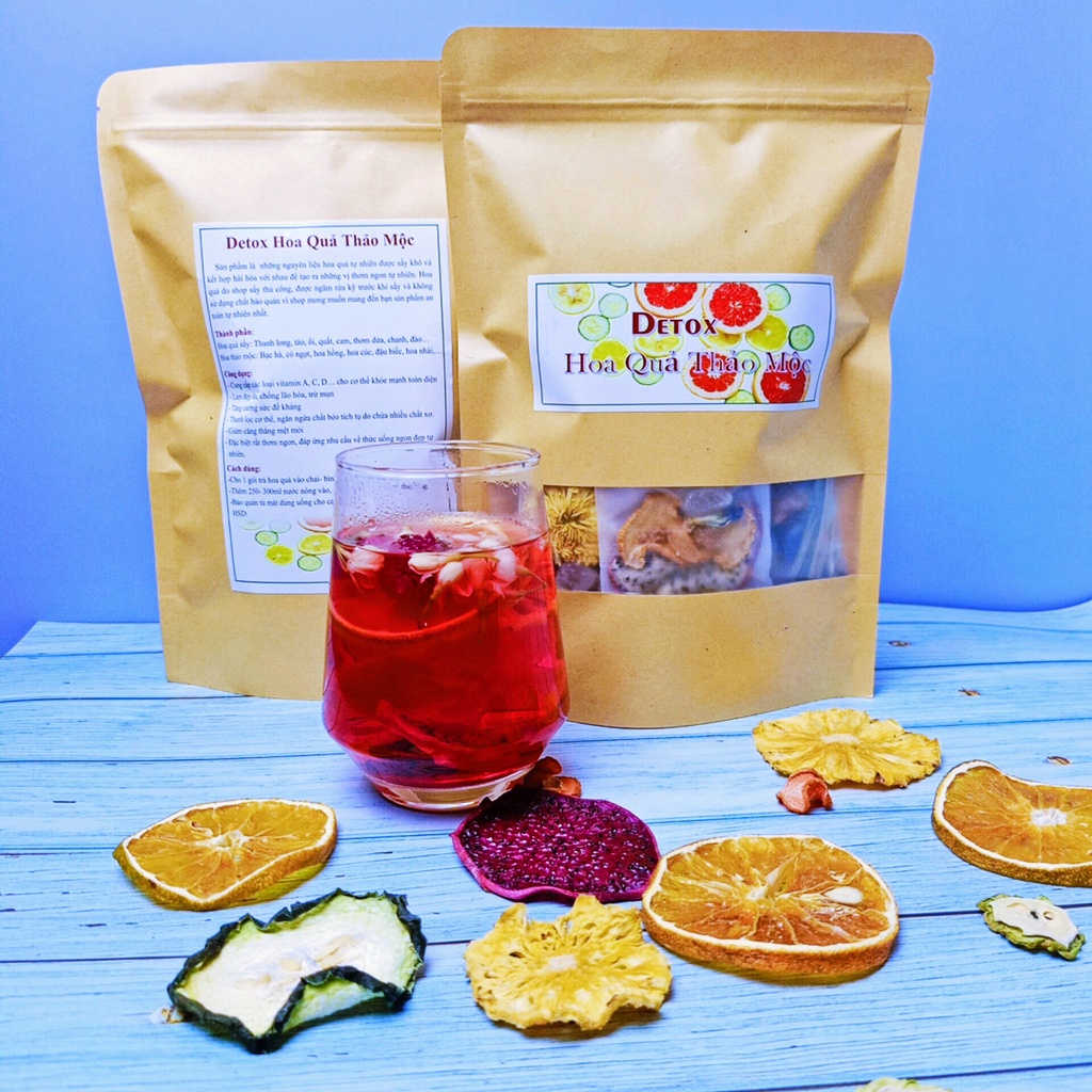 Trà hoa quả sấy khô detox giảm cân thải mỡ chanh leo sấy bưởi đỏ kim quất chanh vàng thơm ngon đẹp da thanh lọc cơ thể