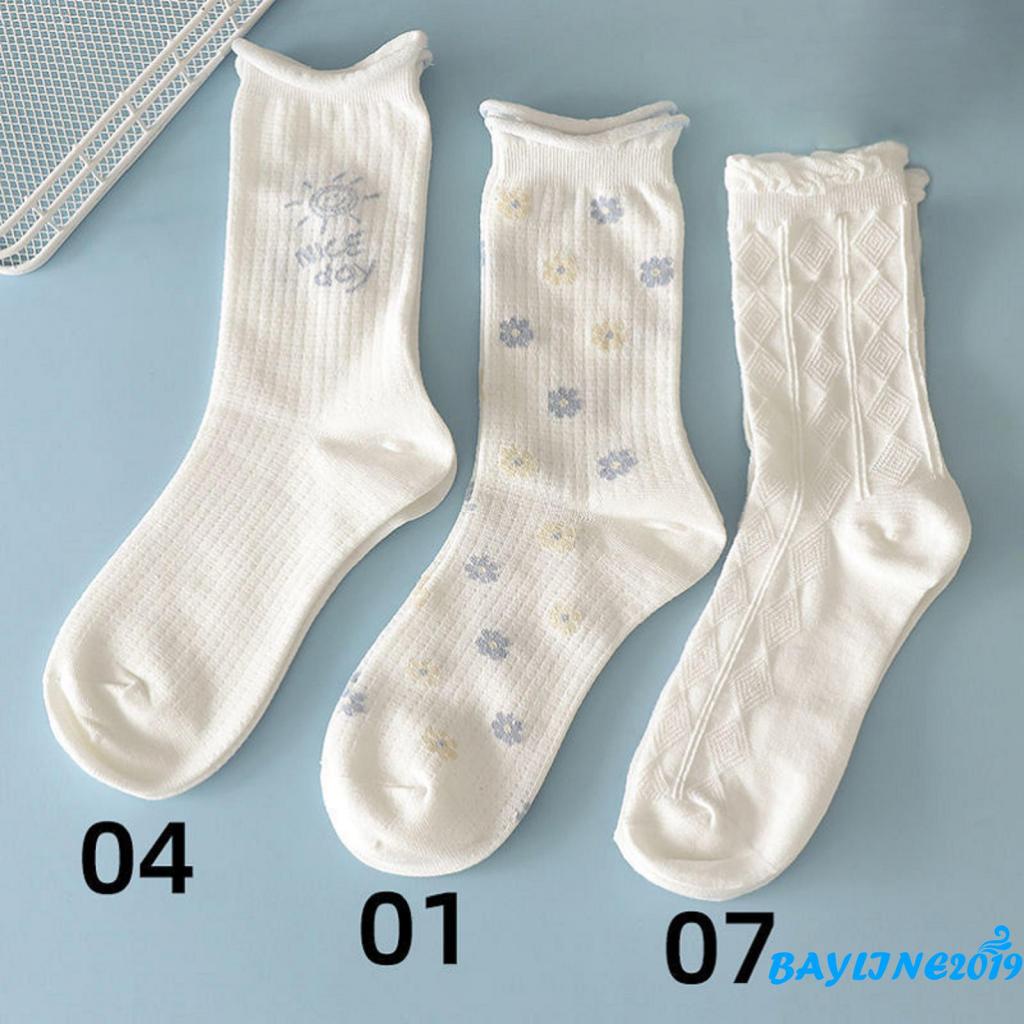 Vớ cổ cao mềm mại co giãn thoáng khí in họa tiết hoạt hình thời trang cho nữ