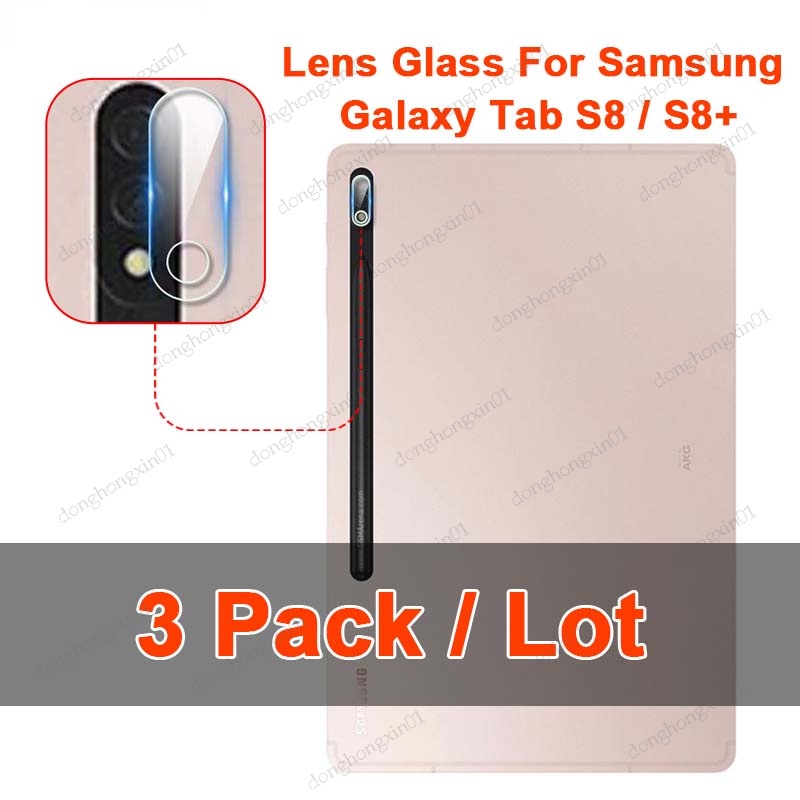 Set 3 Miếng Dán Cường Lực Bảo Vệ Camera Sau Cho Samsung Galaxy Tab S8 / Plus S7 S7 Plus Kèm Phụ Kiện