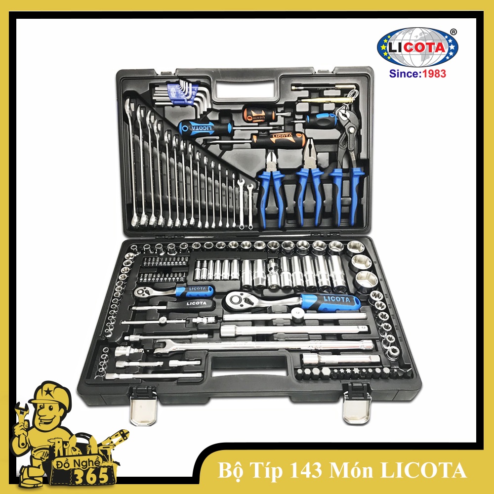 BỘ TUÝP 143 CHI TIẾT CAO CẤP LICOTA, bộ típ 143 món cao cấp licota