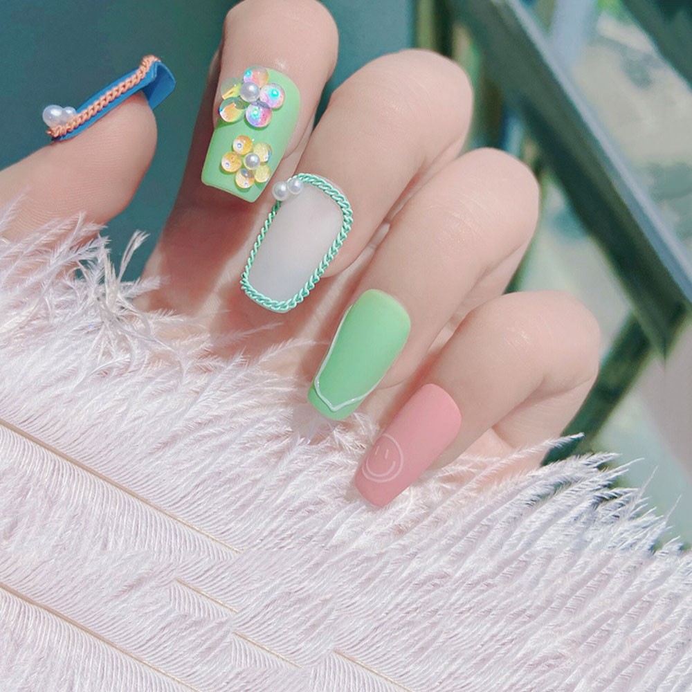 [Hàng mới về] Hộp phụ kiện trang trí móng tay 3d màu sắc xinh xắn