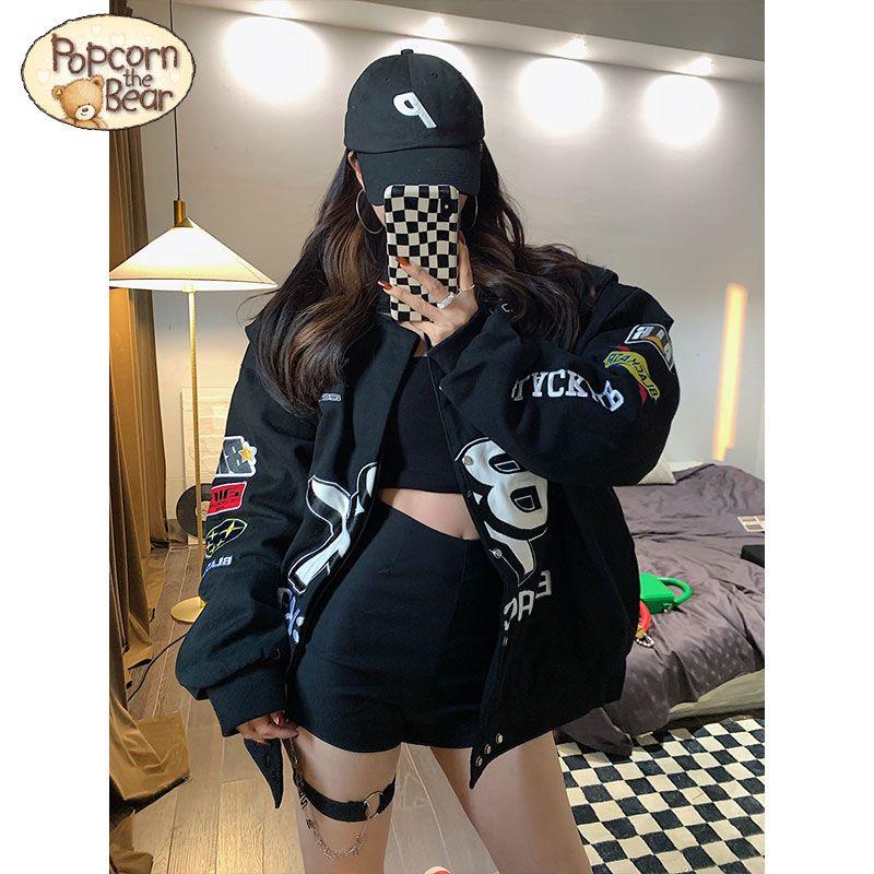 Áo Khoác Dáng Rộng Thêu Họa Tiết Kiểu Retro Mỹ 2022 Cá Tính Cho Nam Và Nữ