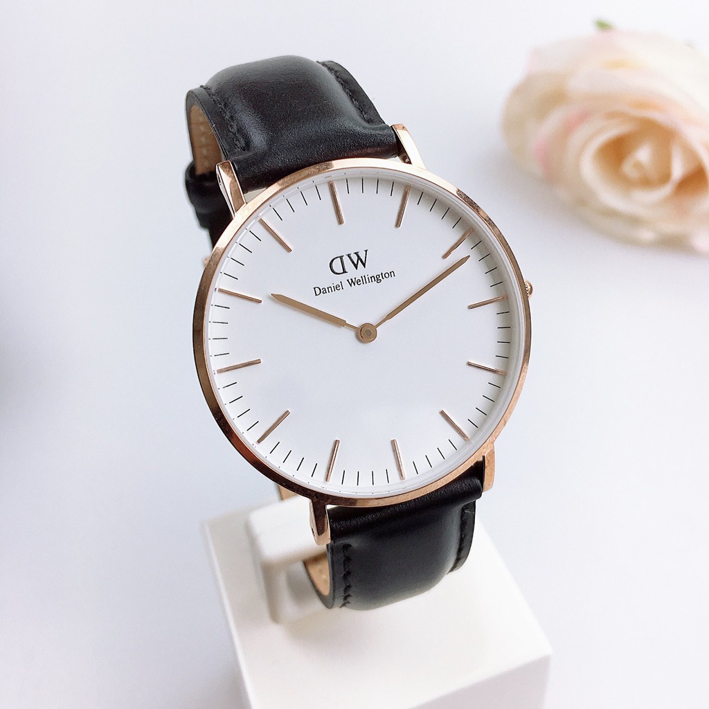 Đồng hồ nam nữ Daniel wellington Classic Dây Da 36mm &amp; 40mm &amp; Vòng tay DW tặng kèm Nhẫn DW