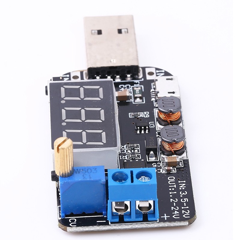 Có thể điều chỉnh DC-DC USB Step UP / Down Mô-đun cấp nguồn Boost Buck Converter Mô-đun chuyển đổi 5V sang 3.3V 9V 12V 18V 24V Bộ điều chỉnh điện áp