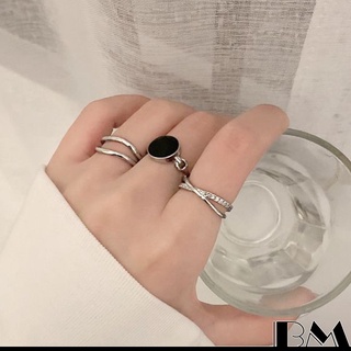 Bộ 3 nhẫn mở đính đá thời trang dành cho nữ
