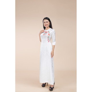 Áo dài nữ đẹp ⚡ FREESHIP ⚡ Áo gấm thêu hoa xinh xắn hàng Việt Nam chất lượng cao.