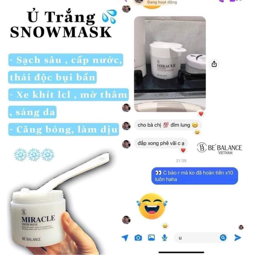 BEBALANCE Mặt Nạ Ủ Trắng SNOW MASK