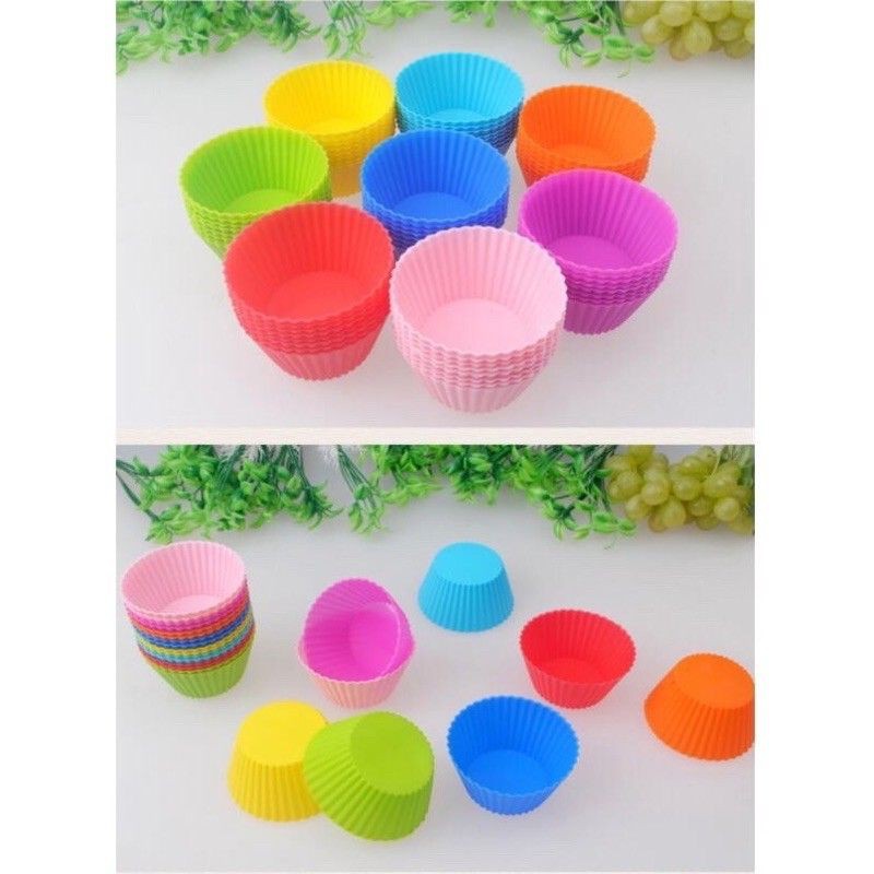 Khuôn Cupcake Silicon, Khuôn Làm Bánh Bông Lan Cupcake, Muffin, Thạch, Thạch Rau Câu