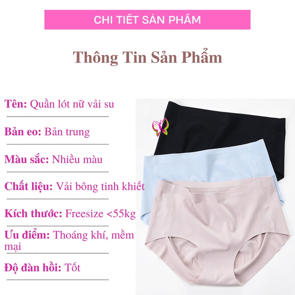 Quần lót nữ su đúc thun lạnh lưng cao không đường may, trẻ trung, thoải mái, thoáng mát (MS 03095) Anna Shop