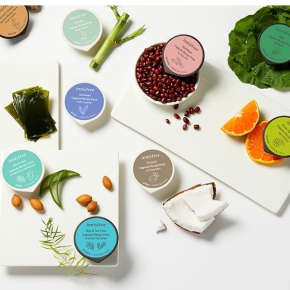 Viên nang innisfree 10ml chiết xuất trà xanh/ rong biển/ cây trà/ núi lửa tùy chọn