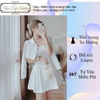 Đầm dây kèm vest ngắn