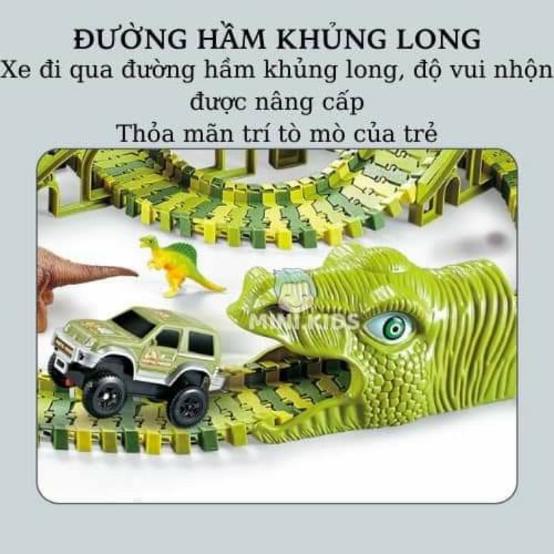 Đồ Chơi Lắp Ráp Đường Đua Khủng Long 240 Chi Tiết Loại To Cho Bé
