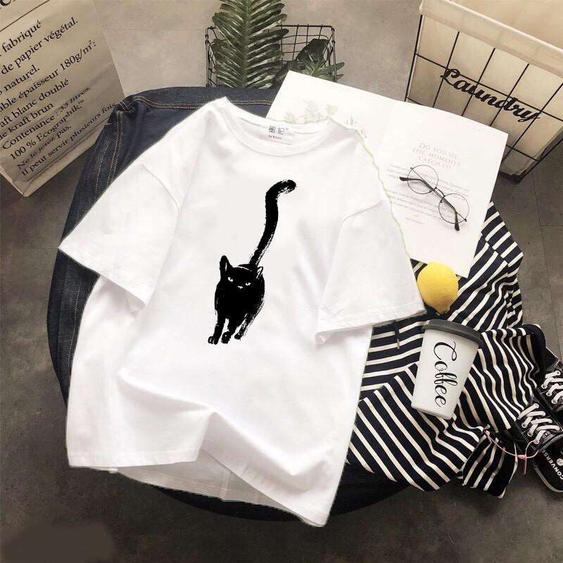 Áo thun Cotton Unisex - 12 Con Giáp - Tuổi Mão - Mèo đen quý phái