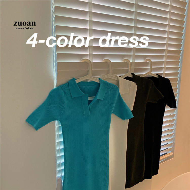 Đầm ôm ngắn tay cổ bẻ phong cách retro cho nữ | BigBuy360 - bigbuy360.vn