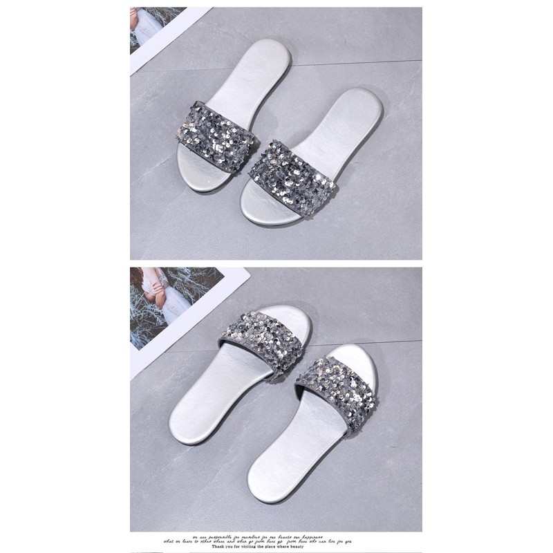 (ORDER) Dép lê bản to đính kim sa blingbling BIG SIZE 35-43