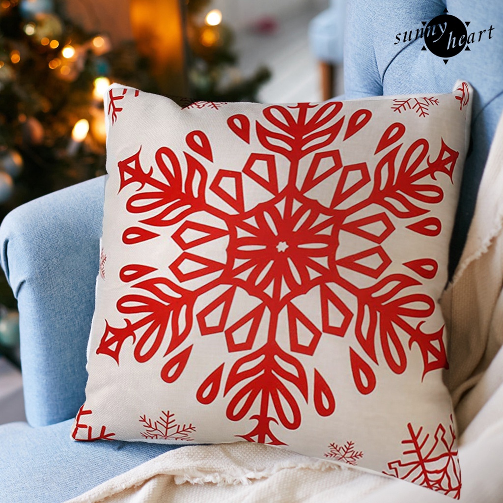 Sn Set 4 Vỏ Gối Vuông Thân Thiện Với Da Họa Tiết Giáng Sinh Cho Nhà Nông Trại Hàng Ngày