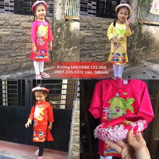 Áo dài Lụa Thái Tuấn (cho bé 10-40 kg mặc)