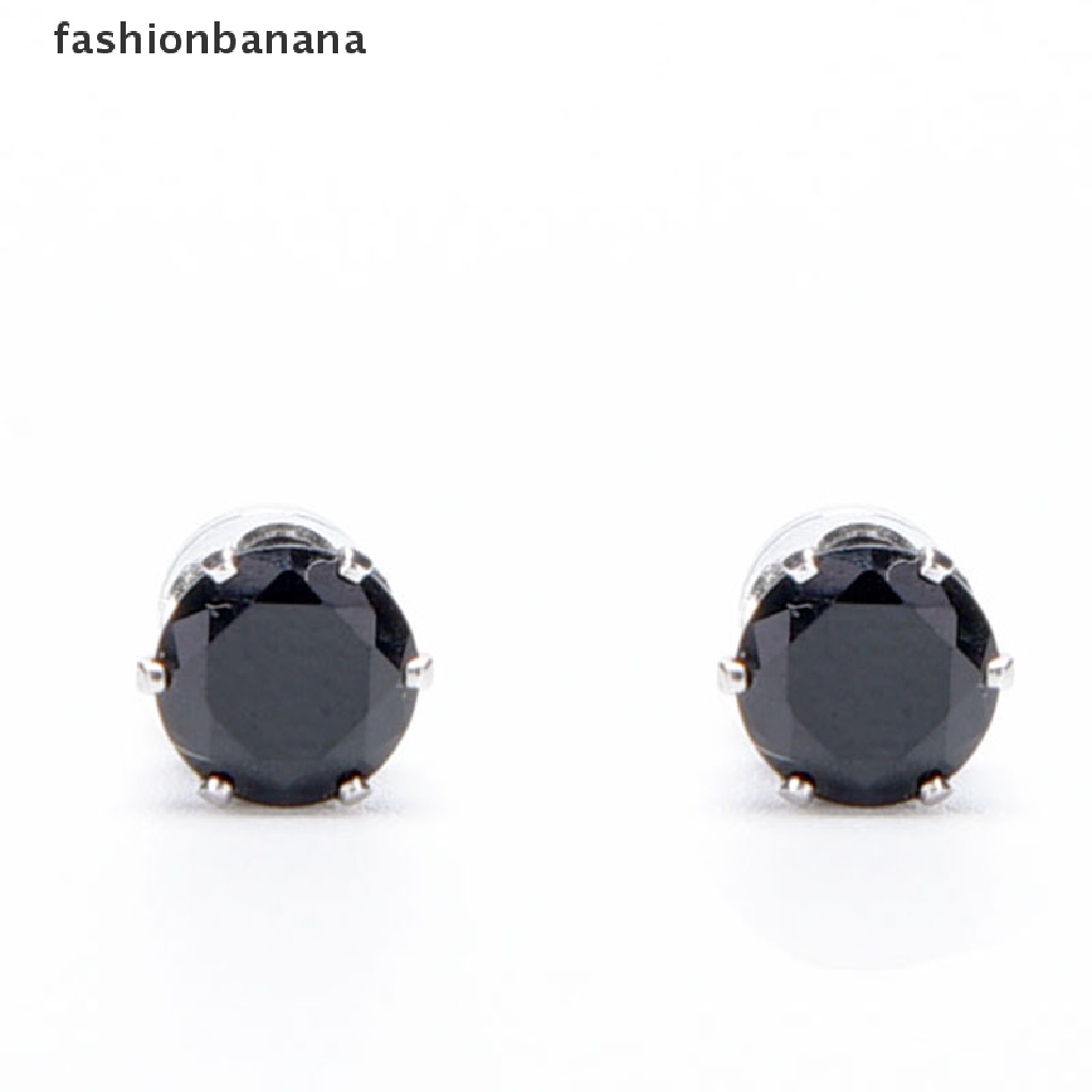 1 Cặp Bông Tai Nam Châm Đính Pha Lê Đen / Trong Suốt Phong Cách Unisex