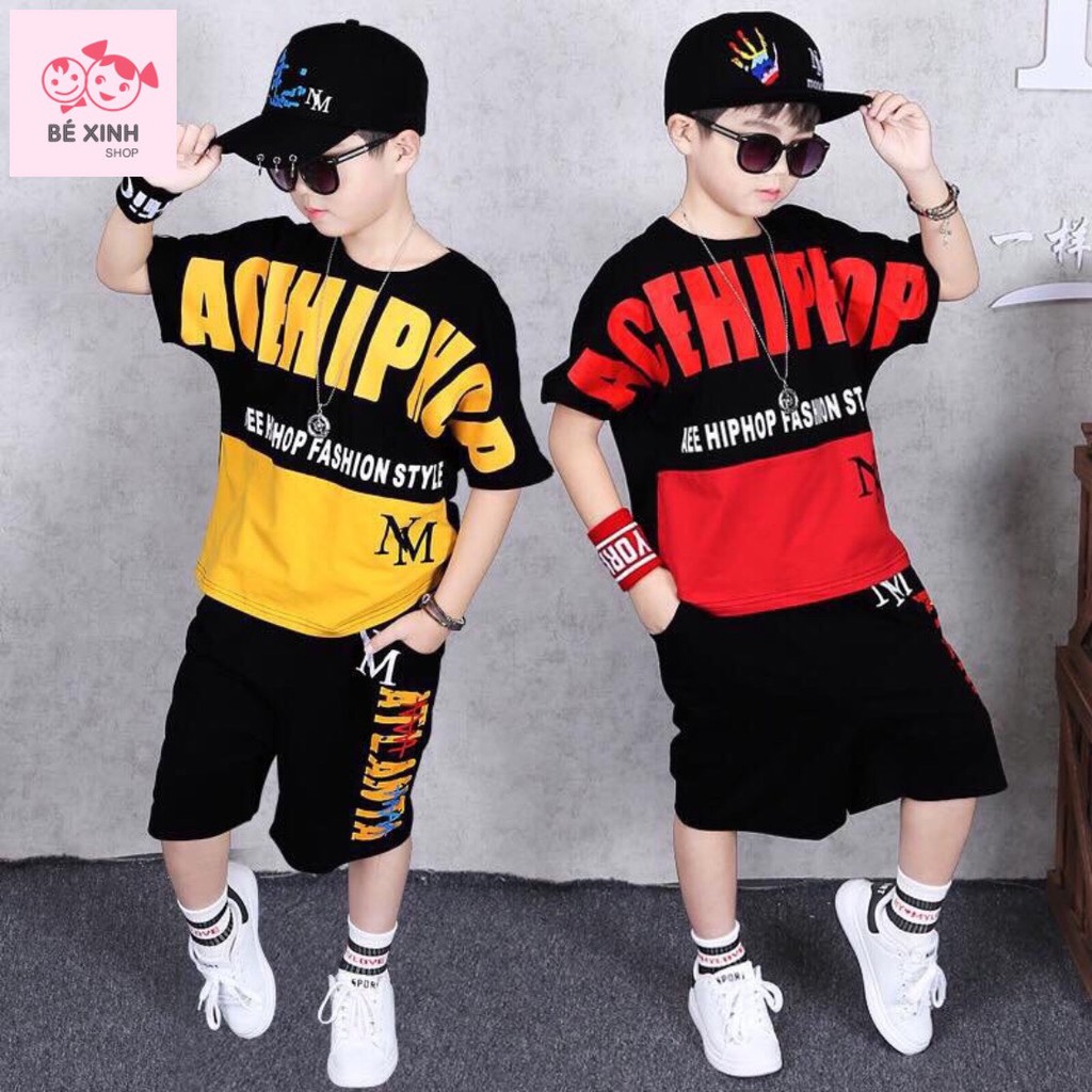 [Siêu sale] Bộ bé trai size lớn bộ bé trai hip hop quần áo bé trai size đại quần áo bé trai sành điệu bộ hip hop cho bé