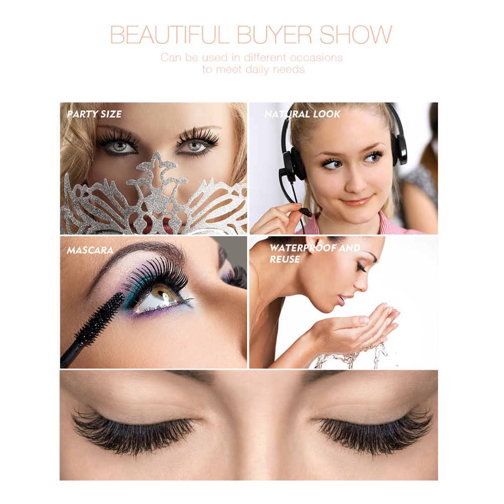 Bộ 5 Cặp Lông Mi Giả 3D Cong Và Dày Tự Nhiên O.TWO.O