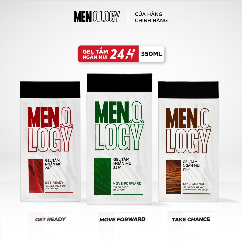 Gel tắm ngăn mùi 24 giờ MEN.O.LOGY Get Ready 350ml