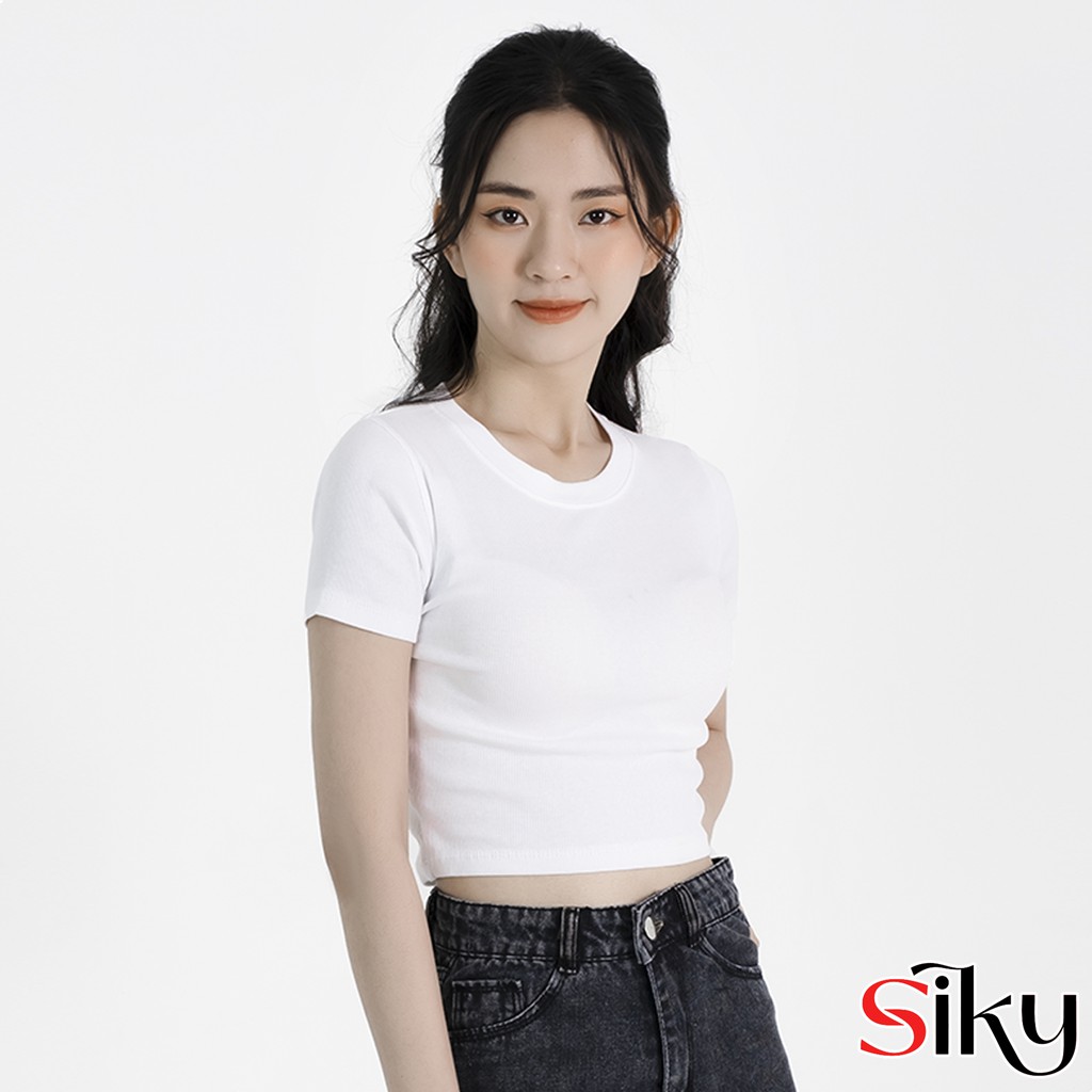 Áo croptop nữ SIKY ôm body chất thun tăm mềm mịn CR01