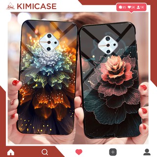 Ốp Vivo S1 Pro lưng kính cường lực hoa lá ( VIDEO QUAY THẬT )