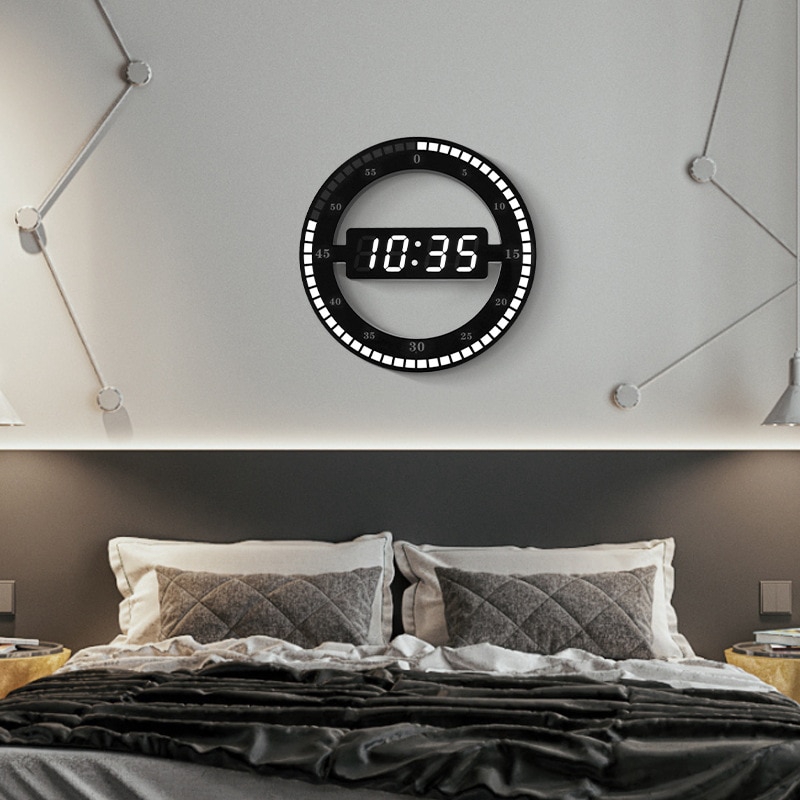 Đồng hồ led kỹ thuật số treo tường trang trí nội thất