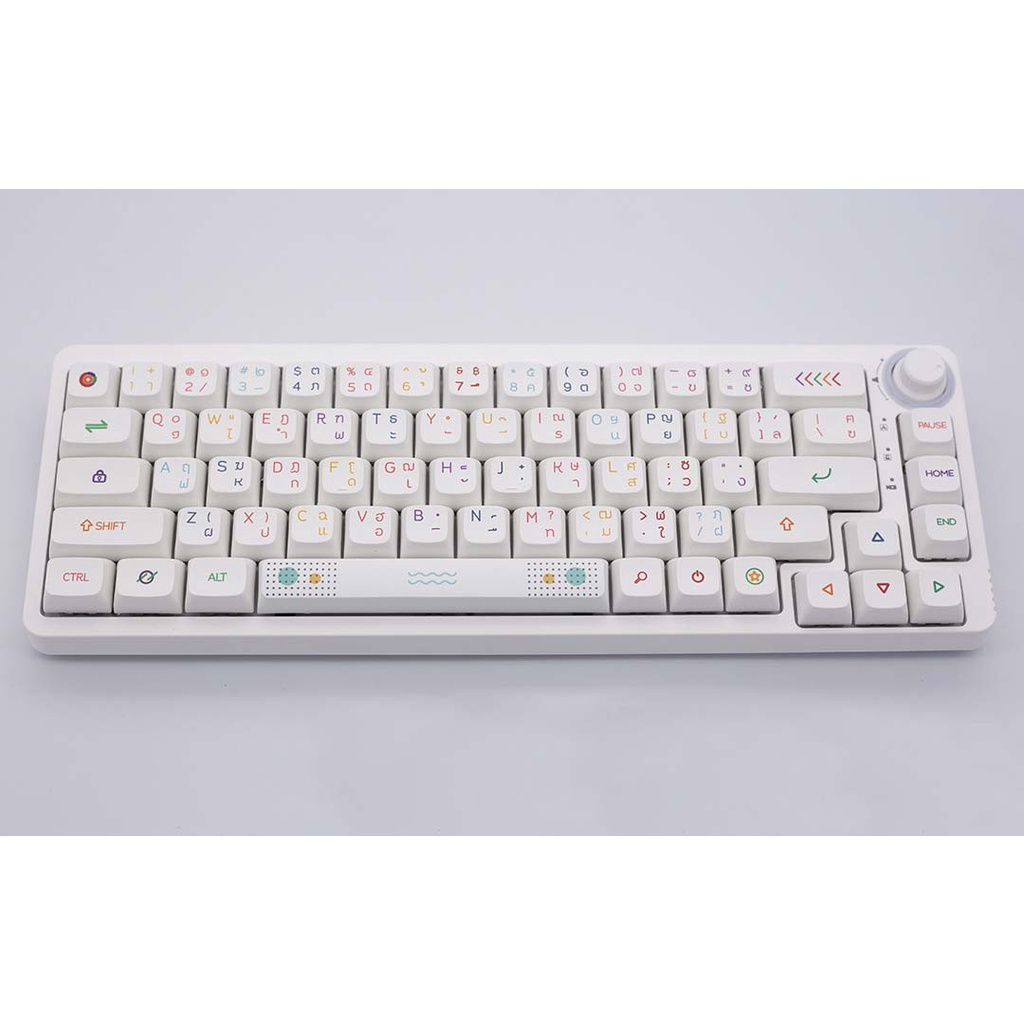 Keycap Thai White Neon Cho Bàn Phím Cơ Chất Liệu PBT Profile XDA In Dyesub 127 Phím | Gearbros