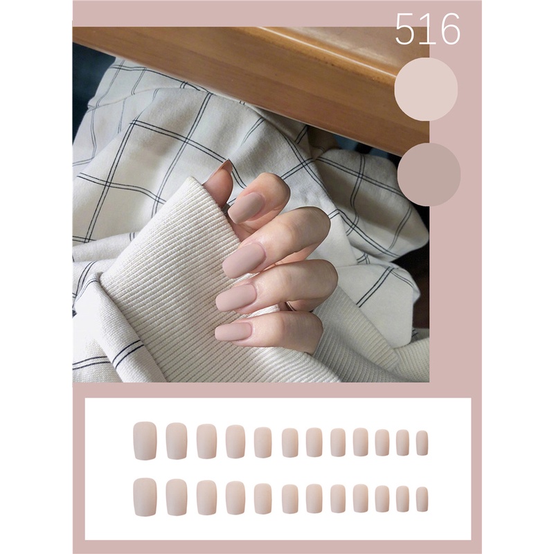 Set 24 Móng Tay Giả Dài Bằng Nhựa Acrylic