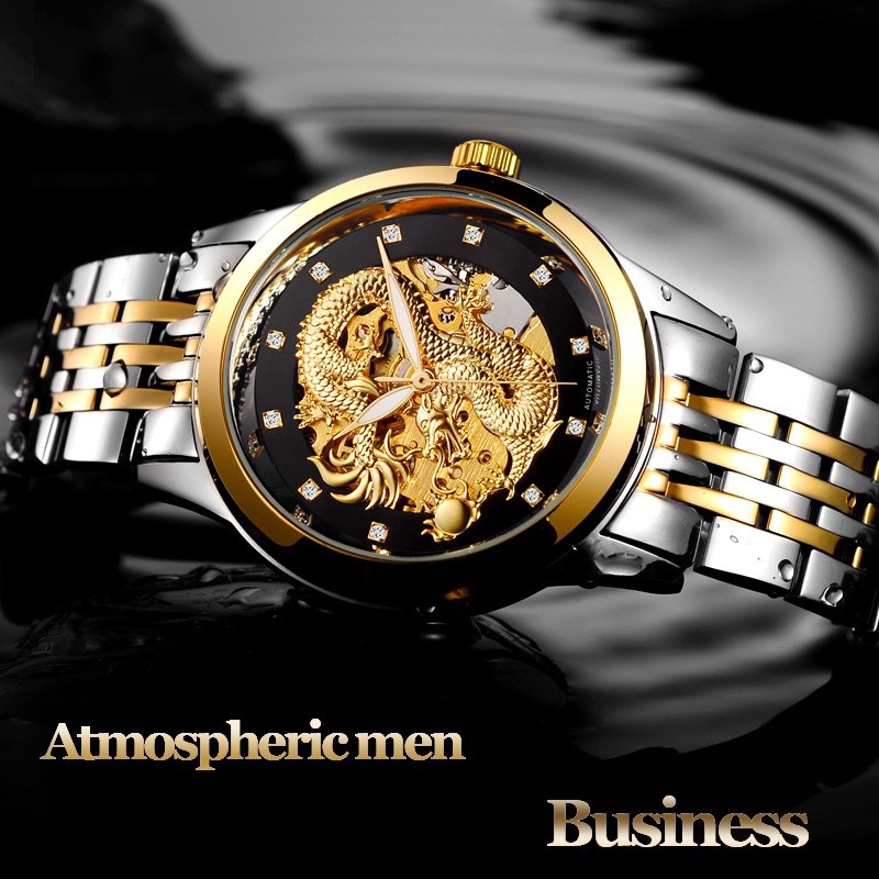 3D Dragon Watch Skeleton Automatic Mechanical Watches