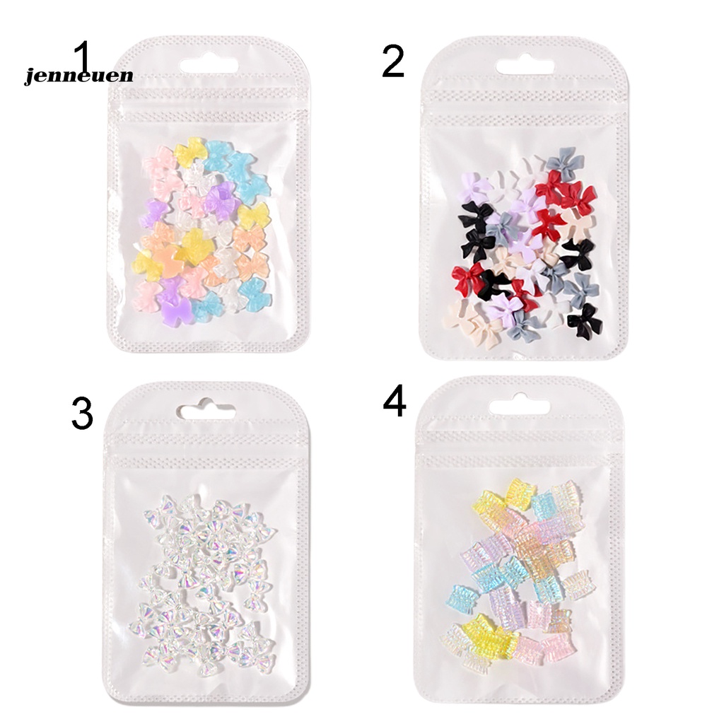 [Hàng mới về] Bộ 30 phụ kiện trang trí móng tay hình nơ mini lấp lánh xinh xắn