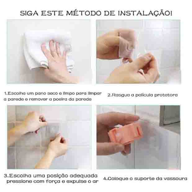 Giá đỡ chổi và cây lau nhà gắn tường sành điệu cho nhà bếp nhà tắm