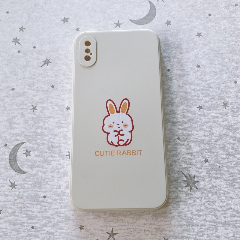 Ốp chống bẩn vuông viền in siêu cute iPhone X/Xs