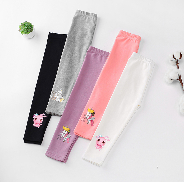 New spring autumn winter children legging 2-12Y cartoon print girls pants cotton girls legging Multicolor kids ankle length pants for girls