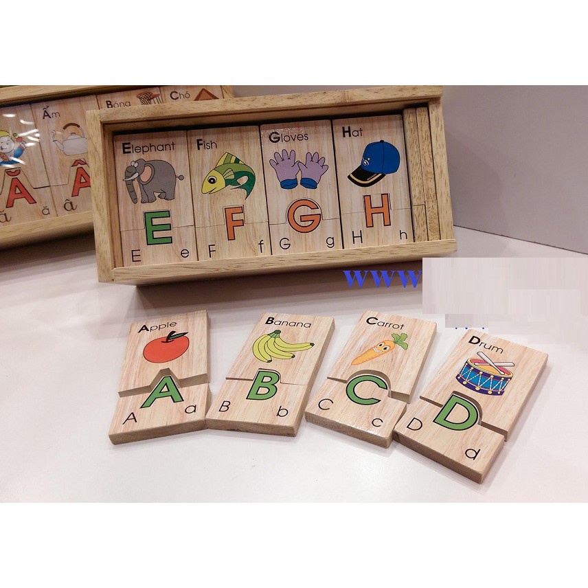 Bộ tìm chữ cái tiếng Anh Winwintoys,đồ chơi gỗ giáo dục thẻ học chữ cái tiếng anh đồ chơi thông minh cho bé 2 tuổi