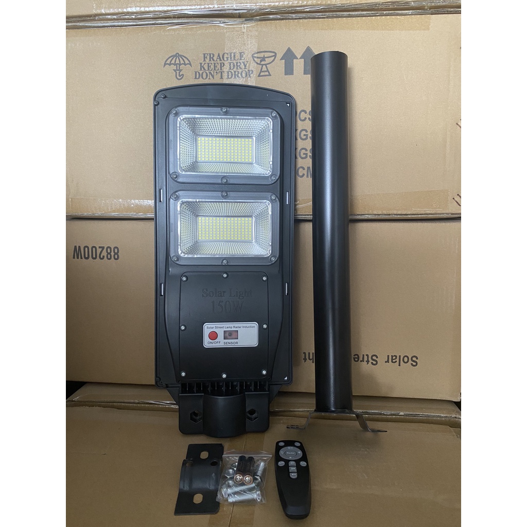 Đèn năng lượng mặt trời SOLAR LIGHT 150W- 200W, Đèn chiếu sáng đường phố liền thể công suất 200w, Chống nước IP67
