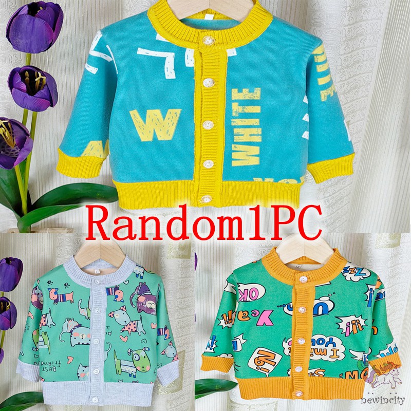 Áo khoác cardigan dệt kim họa tiết hoạt hình phong cách Hàn Quốc dành cho các bé