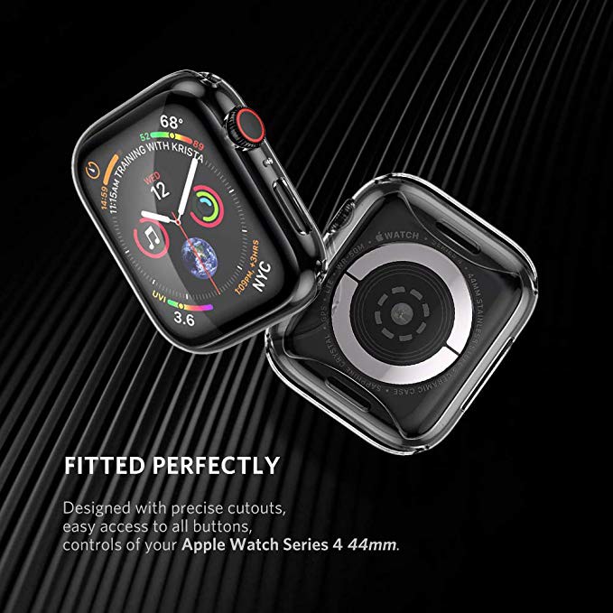 Ốp bảo vệ đồng hồ thông minh bằng TPU trong suốt dành cho Apple Watch Series 7 6 SE 5 4 45mm 41mm 40mm 44mm