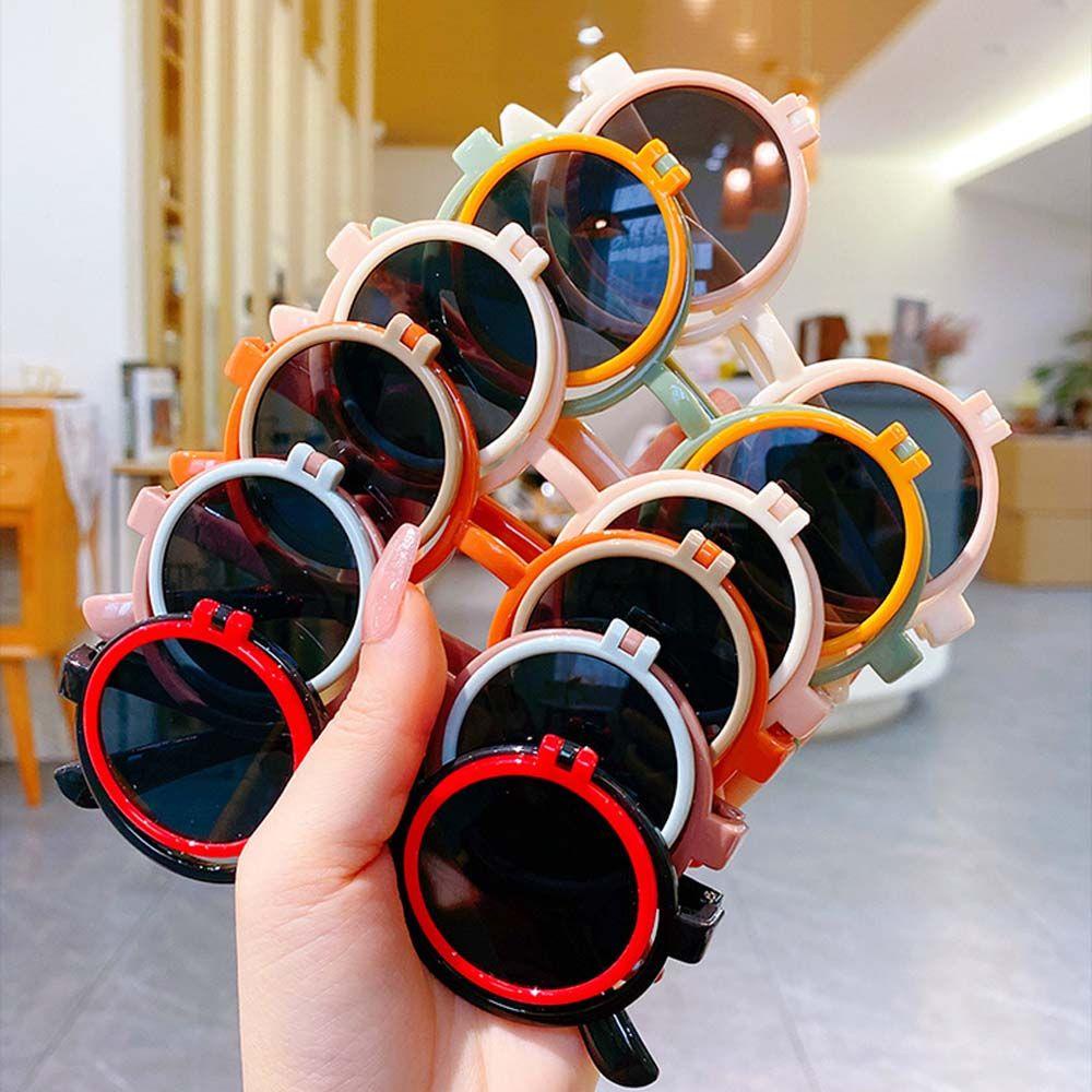 Kính Mát Gọng Tròn Chống Tia UV Dạng Lật Dành Cho Bé Trai