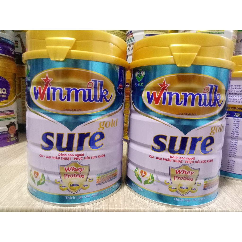 Sữa phục hồi WINMILK SURE lon 900g - Dinh dưỡng cho người lớn tuổi, người ăn uống kém, người bệnh cần phục hồi sức khoẻ