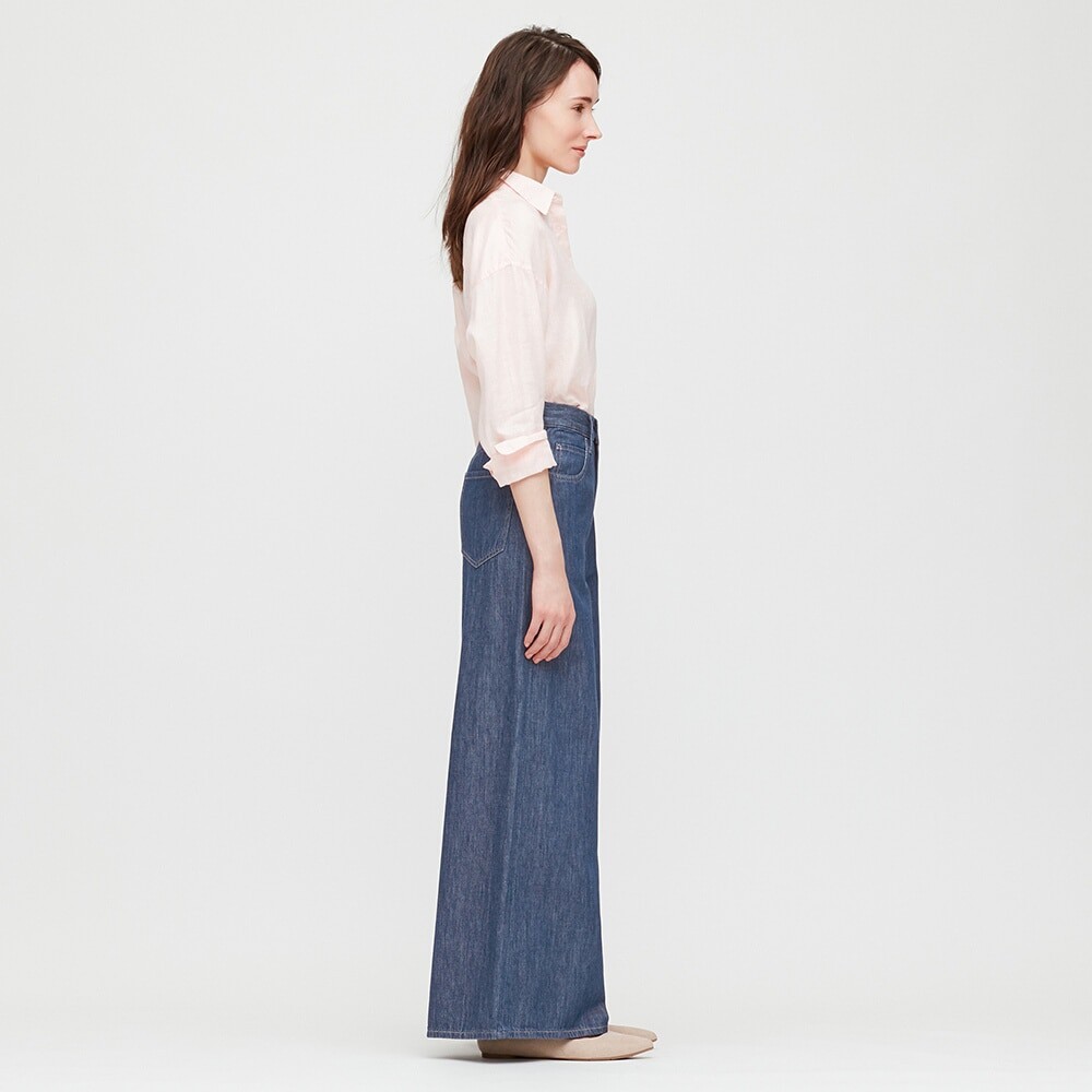 Quần bò nữ denim ống rộng thời trang, năng động của UNIQLO - Nhật Bản