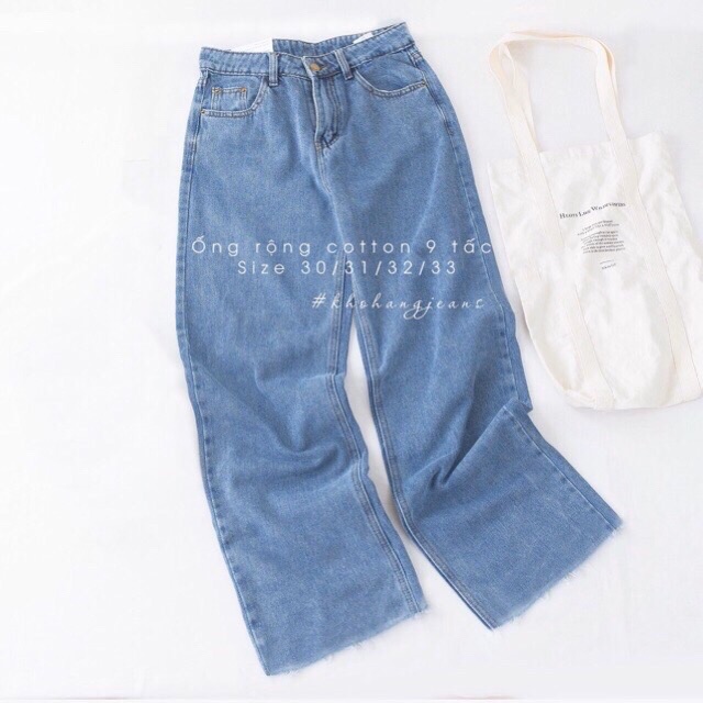 [Đại 30~35]Quần Ống Rộng 9 Tấc Rách 1 Gối Và u 2Lai Đậm/Nhạt TUA LAI-Quần Size Đại Dành Cho Bạn Cần Giấu Khuyết Điểm | BigBuy360 - bigbuy360.vn