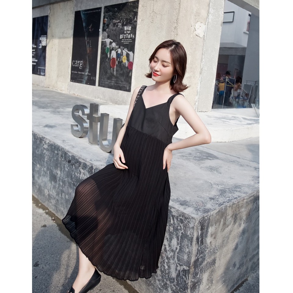 Váy Bầu Đầm Bầu Xinh 2 Dây Voan A1516