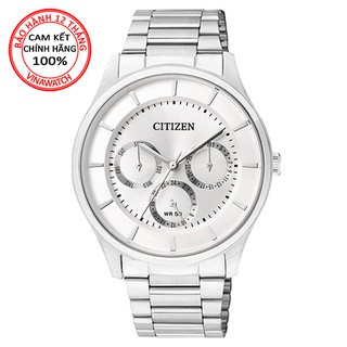 Đồng hồ nam citizen dây kim loại pin kính cứng ag8351-86a