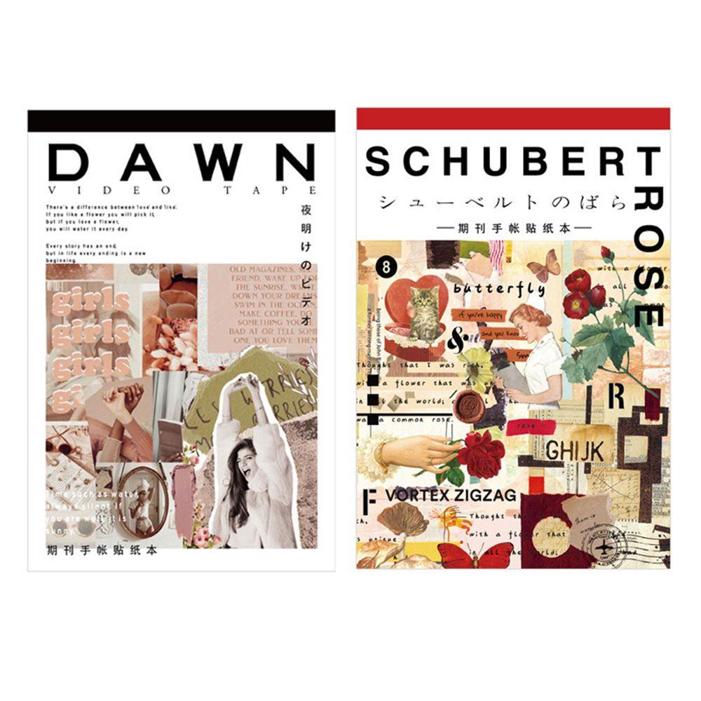 AUGUSTINA Sticker Dán Trang Trí Nhật Ký Hình Cây Cối / Động Vật / Hoa Lá Kiểu Retro Sáng Tạo DIY