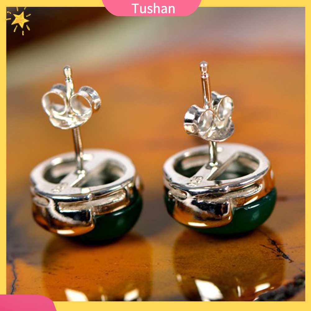 Hoa tai đá mã não tự nhiên thời trang cho nữ